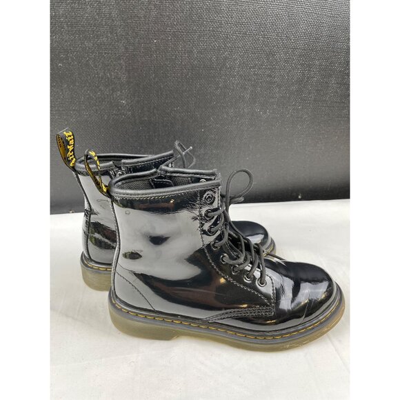 Dr Martens Girls/Kids Black Patent Boots/Shoes Size 3 SKU 4273 - Picture 3 of 8